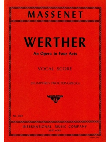 MASSENET J.-Werther per voce e pianoforte