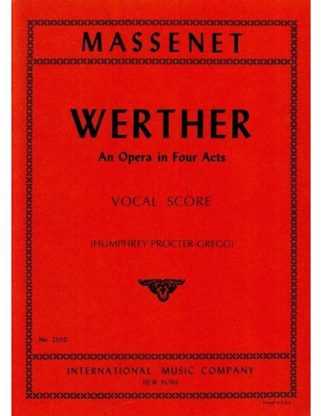 MASSENET J.-Werther per voce e pianoforte