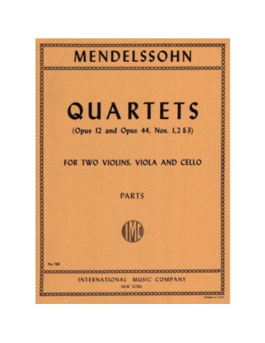 MENDELSSOHN F.-Famous Quartets (4) per 2 violini, viola e violoncello (parti)