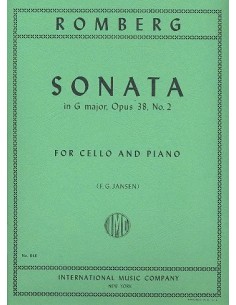 ROMBERG B.-Sonata Op.38 nº 2 en Sol Mayor para Violoncello y Piano (Jansen)