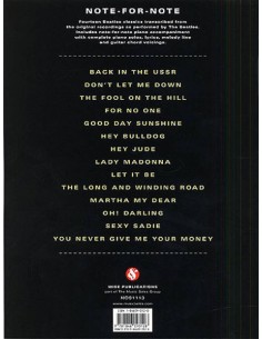 BEATLES-Note pour Note Piano Transcriptions para Piano 2