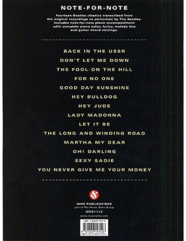 BEATLES-Note pour Note Piano Transcriptions para Piano