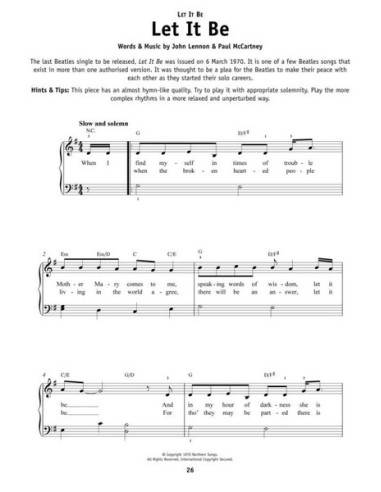 BEATLES - Wirklich einfaches Klavier
