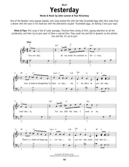 BEATLES-Piano vraiment facile