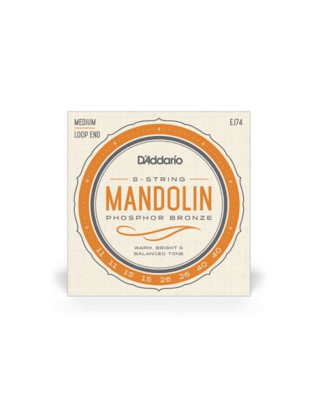 D'Addario EJ74 Mandolin Strings Phosphor Bronze Medium 11-40 (Game)