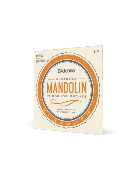 D'Addario EJ74 Mandolin Strings Phosphor Bronze Medium 11-40 (Game)