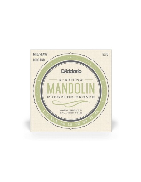D'Addario EJ75 Mandolin Strings Phosphor Bronze Medium Heavy 11.5-41 (Game)