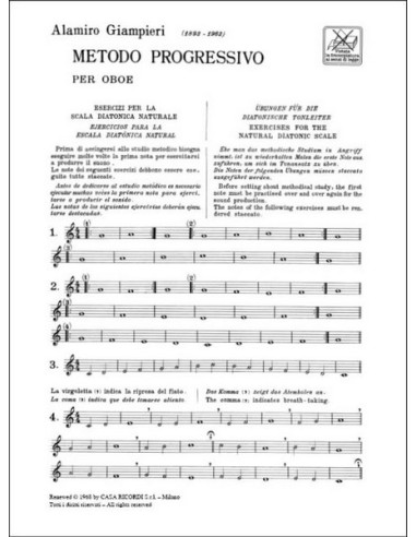 GIAMPIERI A.-Progressive Methode für Oboe