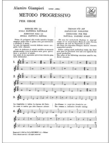 GIAMPIERI A.-Progressive Methode für Oboe
