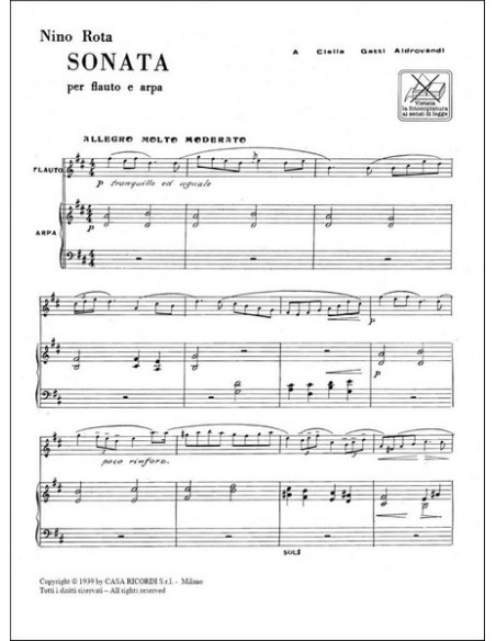 ROTA N.-Sonata per flauto e arpa
