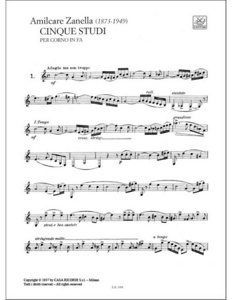 ZANELLA A.C.-Studi (5) per corno in fa