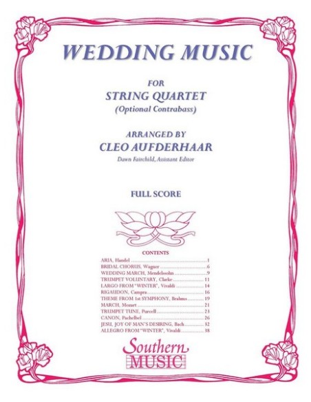 AUFDERHAAR C.-Wedding Music for String Quartet,Condensed Score String Ensemble (Cleo Aufderhaar)