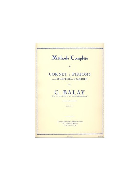 BALAY G.-Methode Complete Vol.1 per Tromba (Cornetta)