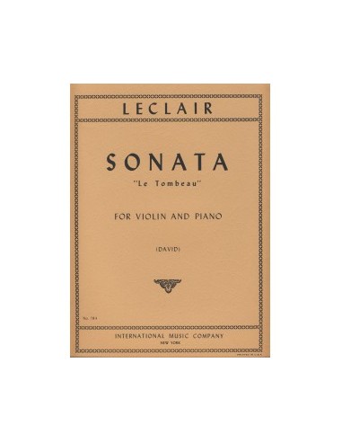 LECLAIR J.M.-Sonata in C minor "Le Tombeau" for Violin and Piano (David)