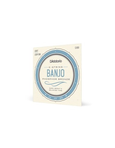 D'Addario EJ69 5 String Banjo Strings Phosphor Bronze Light 9-20 (Set)