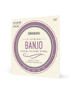 D'Addario EJ57 5 String Banjo Strings Nickel Custom Medium 11-22 (Set)