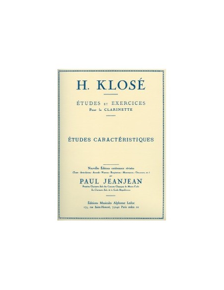 KLOSE H.E.-Characteristic Studies (20) for Clarinet