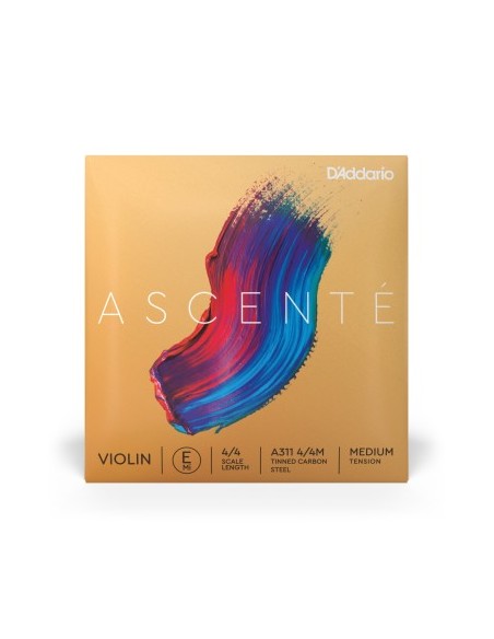 Violin String 4/4 1st (E) (E) D'Addario Ascenté (A311 4/4M) Medium Tension