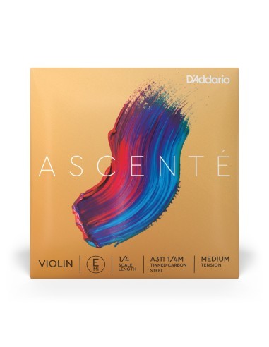 Violin String 1/4 1st (E) (E) D'Addario Ascenté (A311 1/4M) Medium Tension