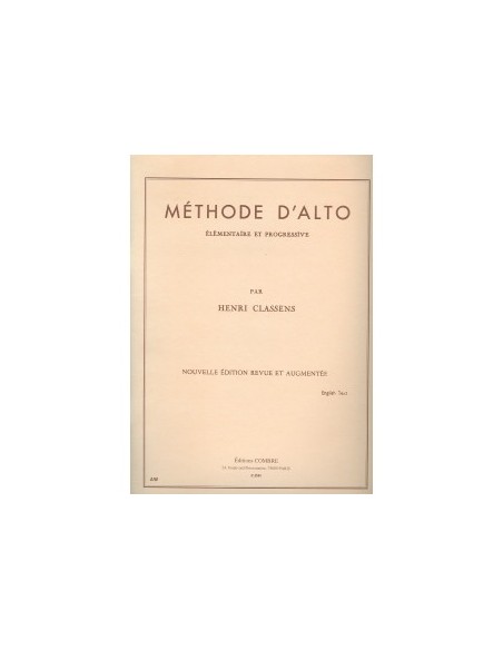 CLASSENS H.-Elementary and Progressive Method for Viola