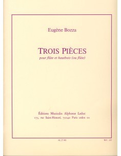 BOZZA E.-Pezzi (3) per flauto e oboe (2 flauti)