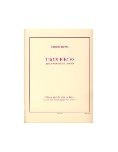 BOZZA E.-Pezzi (3) per flauto e oboe (2 flauti)