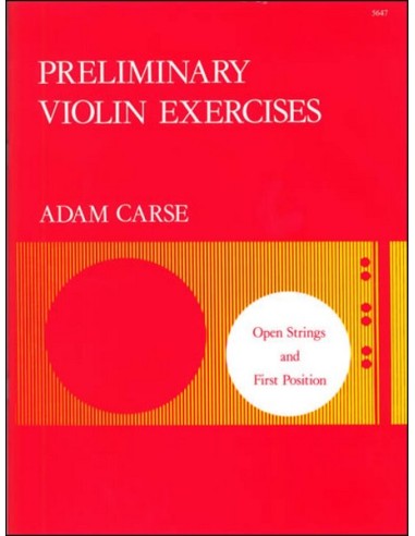 CARSE A.-Preliminary Exercises for Violin