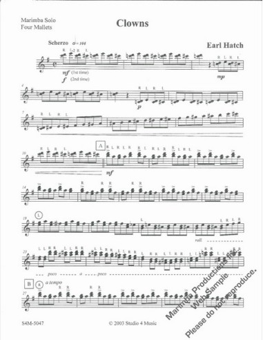 HATCH E.-Clown per Marimba e Pianoforte