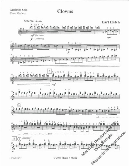 HATCH E.-Clown per Marimba e Pianoforte