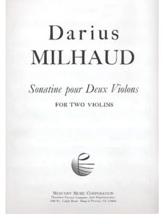 MILHAUD D.-Sonatina per 2 violini