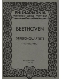 BEETHOVEN L.V.-Quartetto Op. 59 n. 1 in fa maggiore per 2 violini, viola e violoncello (PB) (Filarmonica