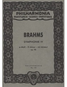 BRAHMS J.-Symphony No. 4 in E minor Op.98 for Orchestra (Pocket Score) (Philharmonia)