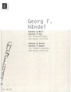 HAENDEL G.F.-Sonate (2) (HWV:360 & 369) per flauto dolce alto e pianoforte (Braun)