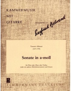 ALBINONI T.-Sonate en la mineur pour violon (flûte) et guitare (Behrend)