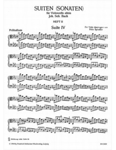 BACH J.S.-Suites (6) (Originales para Violoncello) 2º (nº 4 a 6) para Viola (Spindler) 2